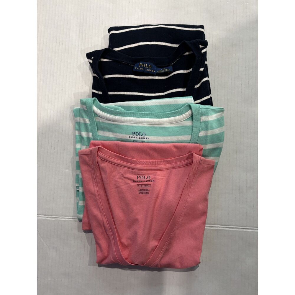 Polo Ralph Lauren Womens's V-Neck Bundle- Set of 3 Large